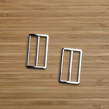 Rectangle Slider in Nickel 1.5" Set of 2