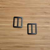 Rectangle Slider in Matte Black 1" Set of 2