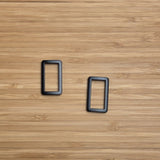 Rectangle Ring 1" Matte Black Set of 2