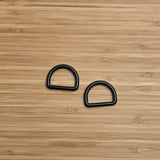 D Ring 1" Matte Black Set of 2