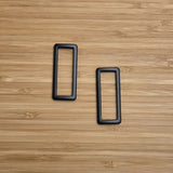 Rectangle Ring 1.5" Matte Black Set of 2