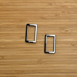 Rectangle Ring 1" Gunmetal Set of 2