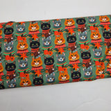 Christmas Pets Christmas Cats Sage Fabric by Mia Charro