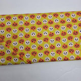 Freaky Familiars Pumpkin Party Citron Fabric by Ruby Star Society
