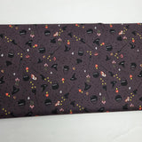 Freaky Familiars Witchy Woman Eggplant Fabric 12" REMNANT