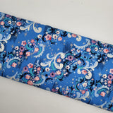 Wishes Cindy's Flowers Blueberry Sparkle Fabric by Jill Howarth