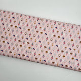 Wishes Diamond Petal Pink Sparkle Fabric by Jill Howarth