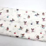 Wishes Workers Vintage White Sparkle Fabric by Jill Howarth