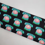 Sparkle Mart Telephones Black Fabric by Ruby Star Society