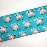 Sparkle Mart Telephones Turquoise Fabric by Ruby Star Society