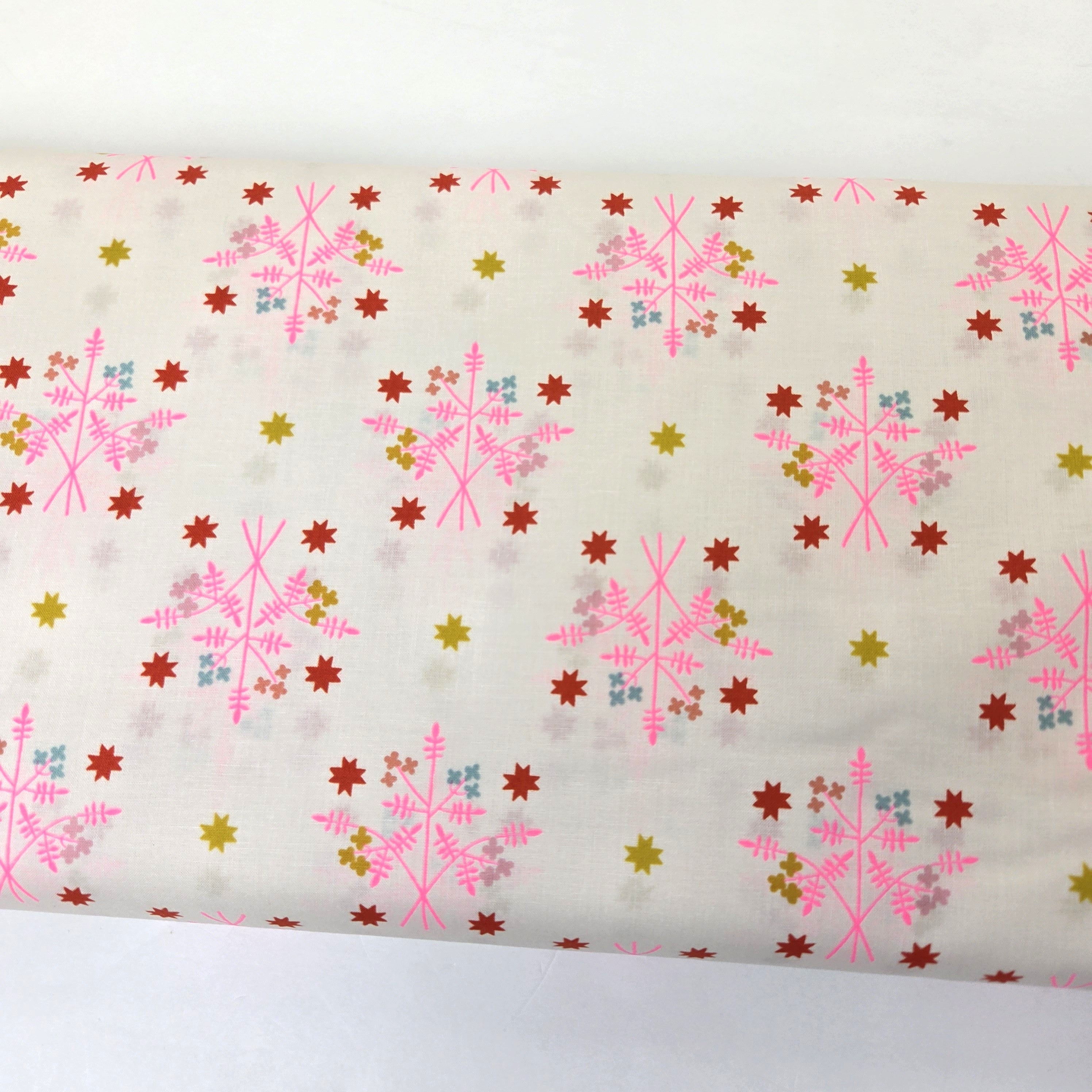 1-800-Calico Bouquet Neon Pink Fabric by Ruby Star Society