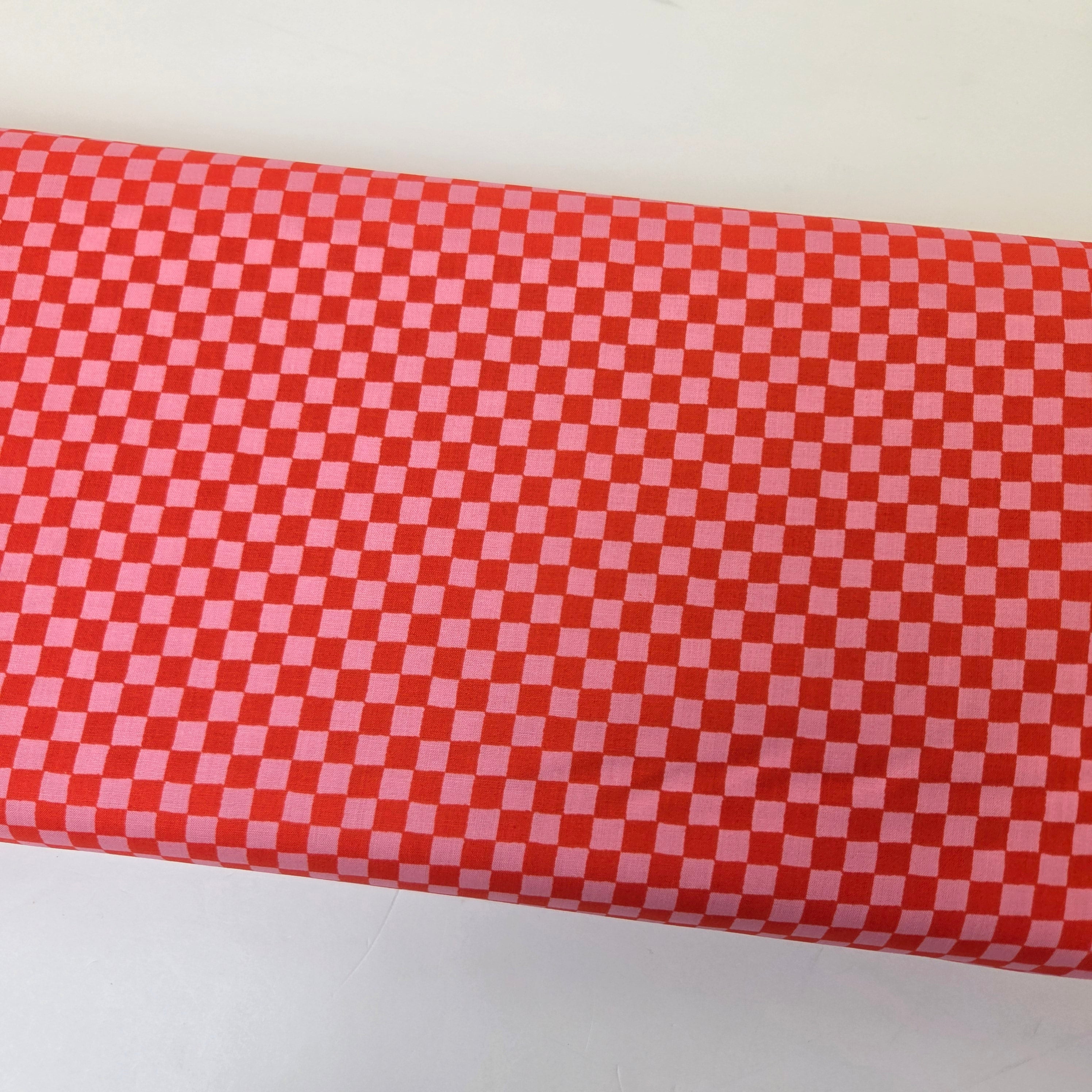 1-800-Calico Checks Warm Red Fabric by Ruby Star Society