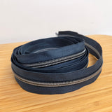 Navy Zipper Tape with Gunmetal Teeth - 3 Yards