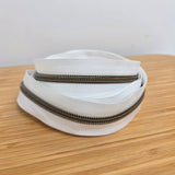 White Zipper Tape with Antique Brass Teeth - 3 Yards