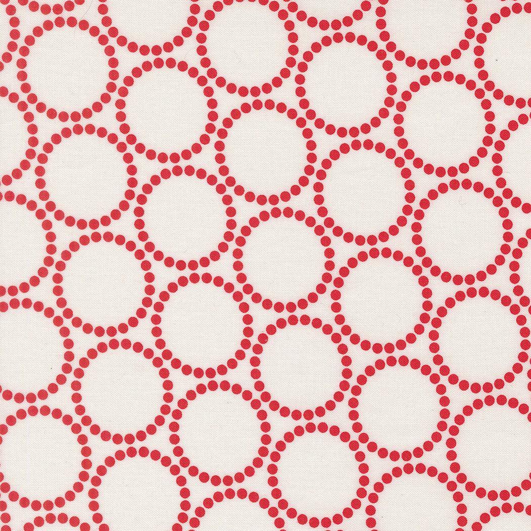 Red geometric pattern on a white background