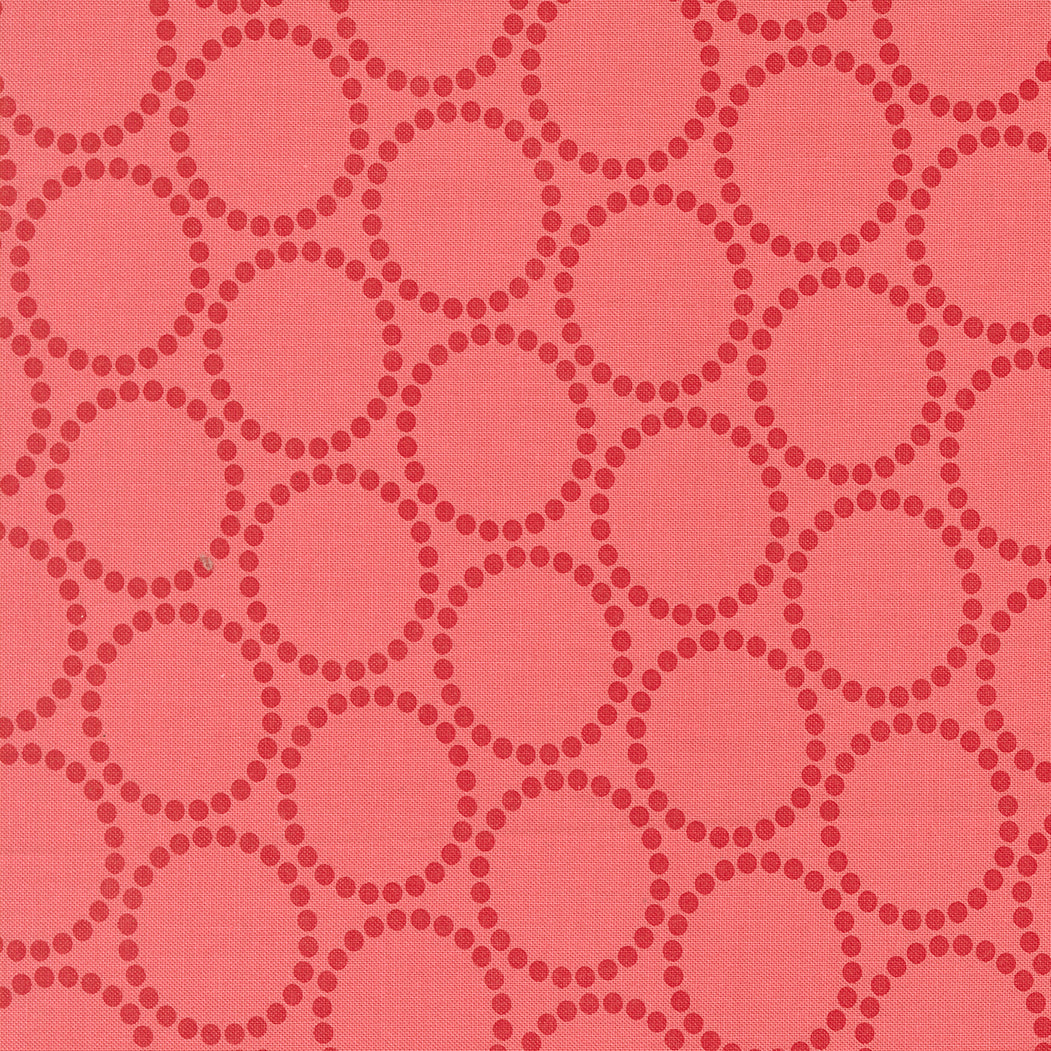 Red geometric pattern on a pink background