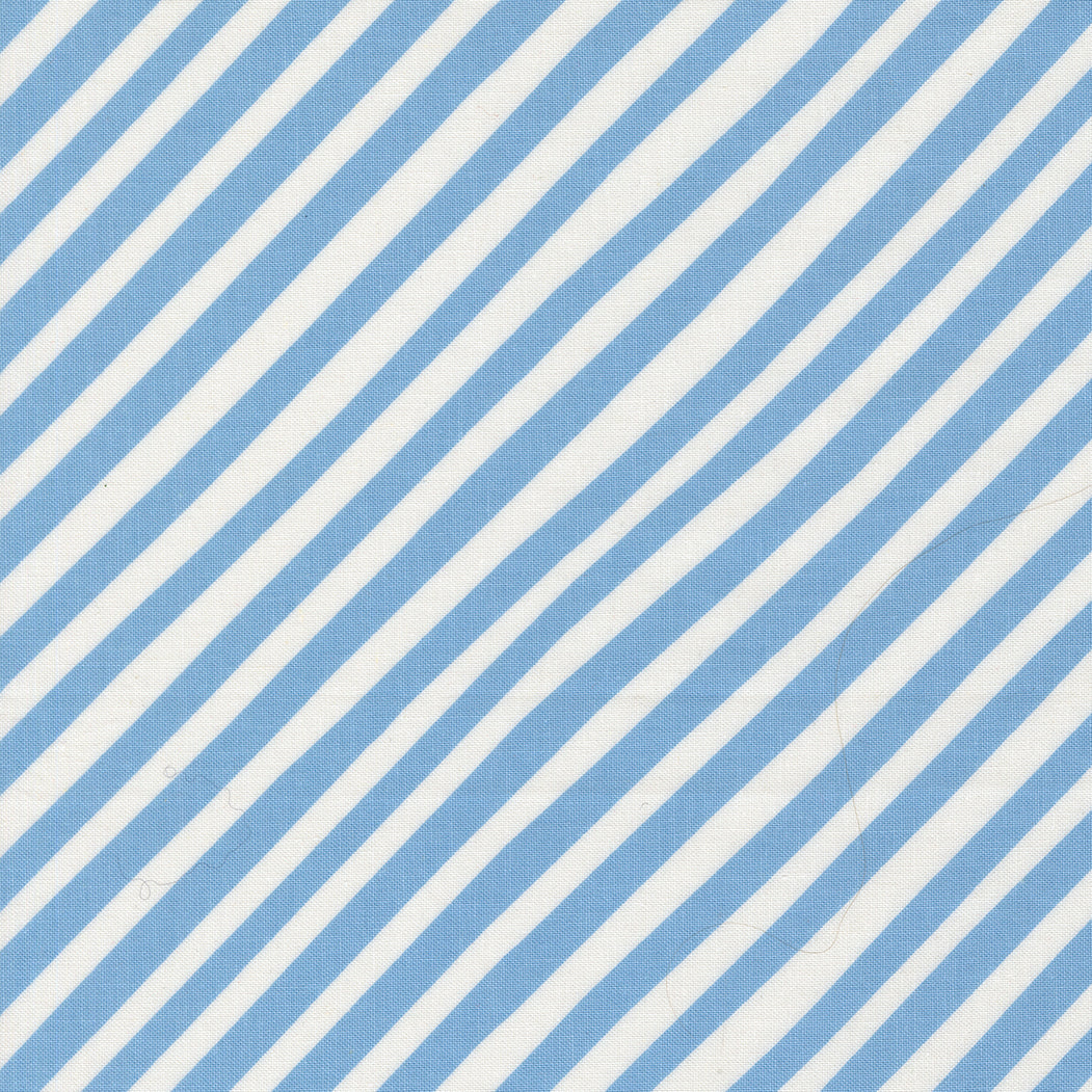 Pattern of blue and white diagonal stripes on a fabric background
