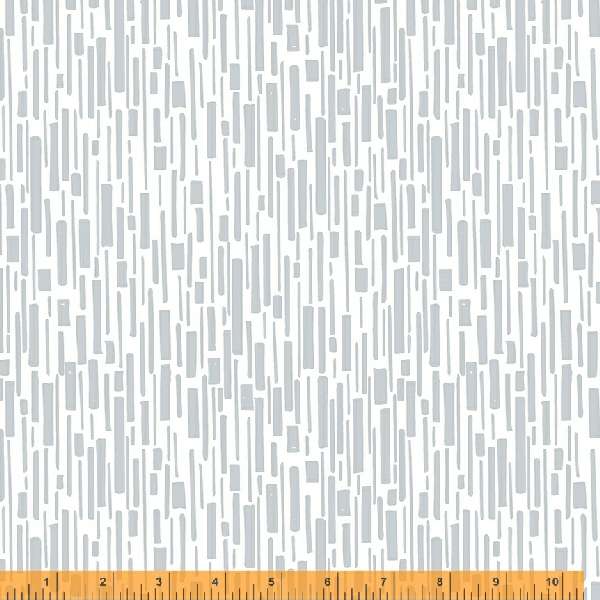 Windham Maker's Collage Bamboo Gray on White Fabric