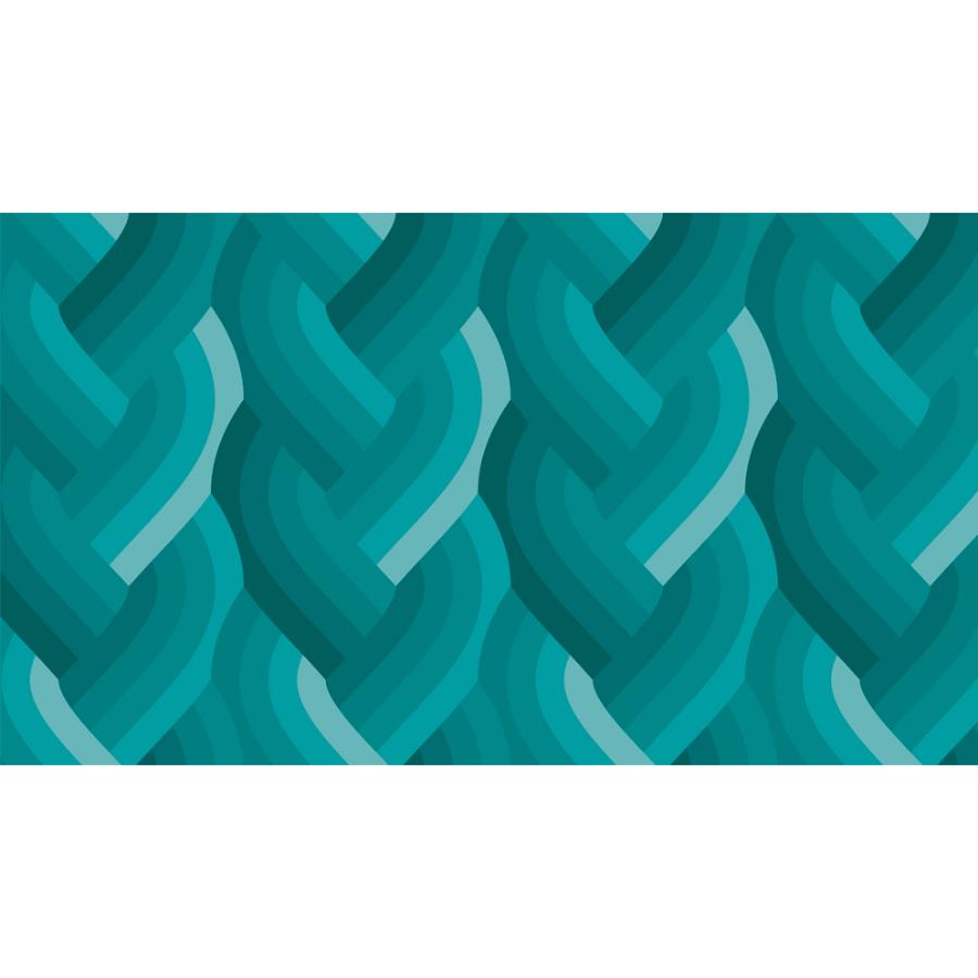 Teal wavy pattern on a white background