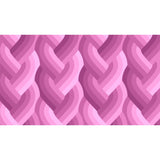 Pattern of interwoven pink and purple shapes on a white background