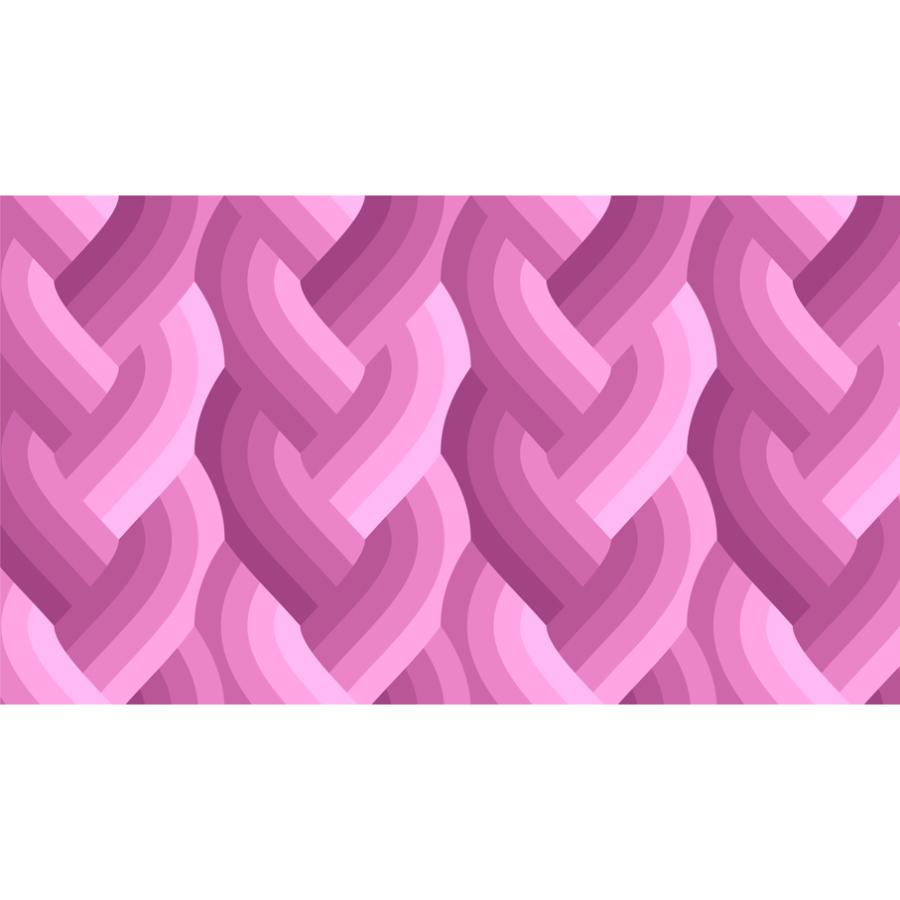 Pattern of interwoven pink and purple shapes on a white background