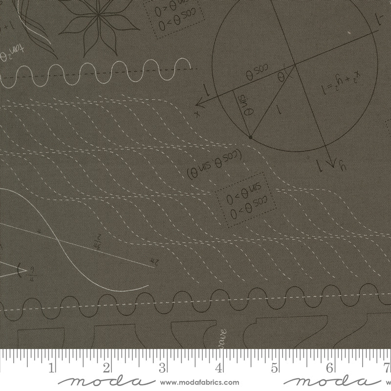 Tranquility Geometrics Graphite Fabric by Sarditty