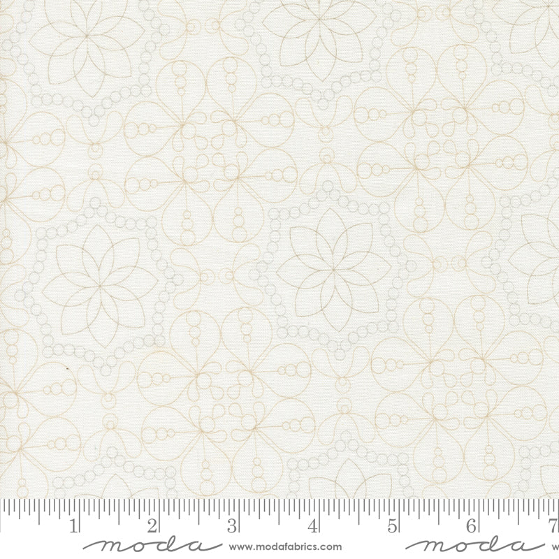 Tranquility Star Blossom Off White Fabric by Sarditty