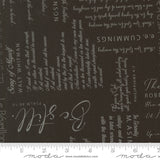 PREORDER Tranquility Poetic Text Charcoal Fabric by Sarditty