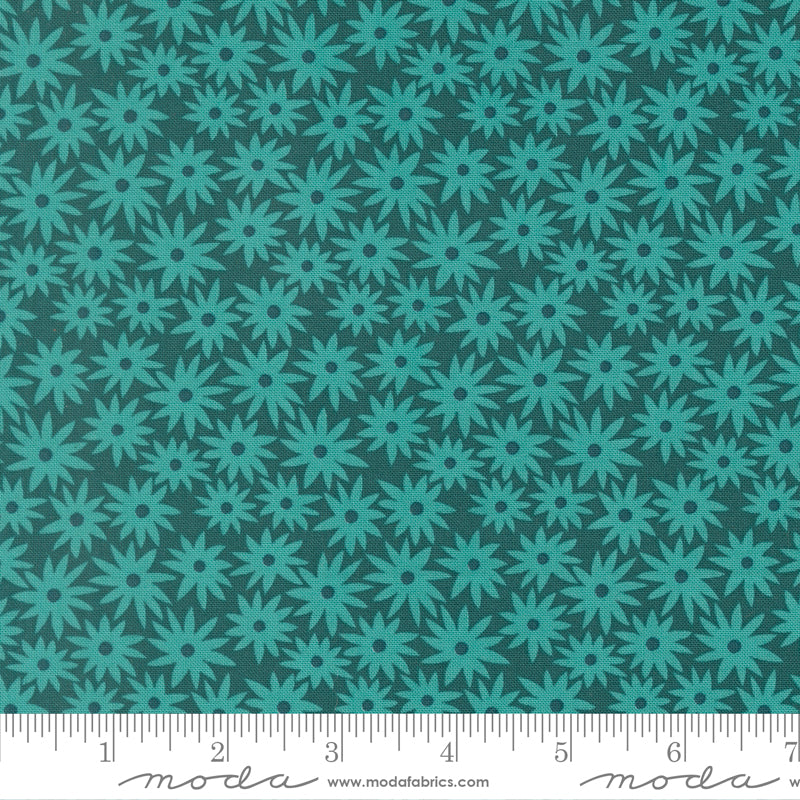 Elizabeth Hartman Scenery Sedum Dark Teal Fabric