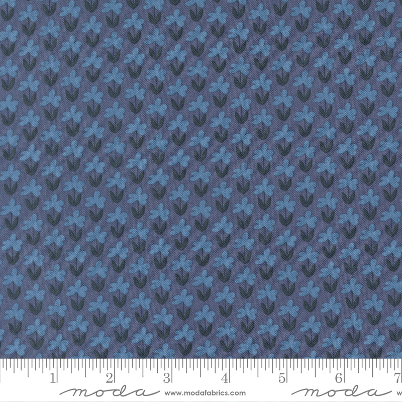Elizabeth Hartman Scenery Meadow Denim Fabric