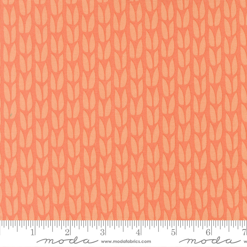 Elizabeth Hartman Scenery Sprout Coral Fabric