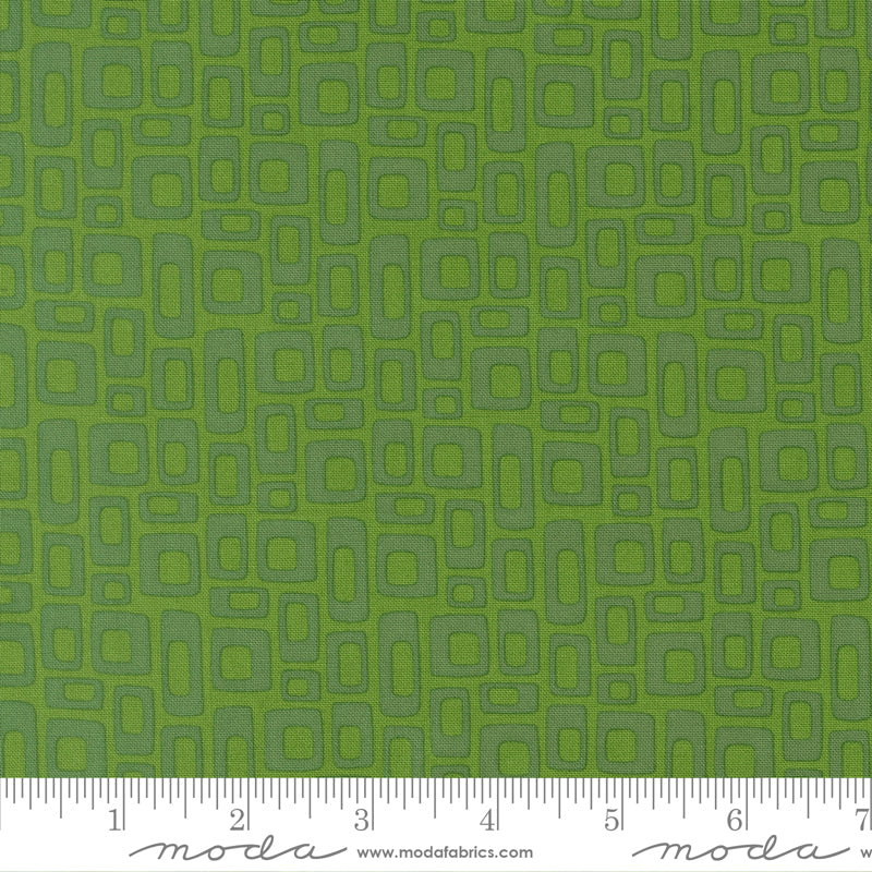 Elizabeth Hartman Scenery Marshmallow Evergreen Fabric