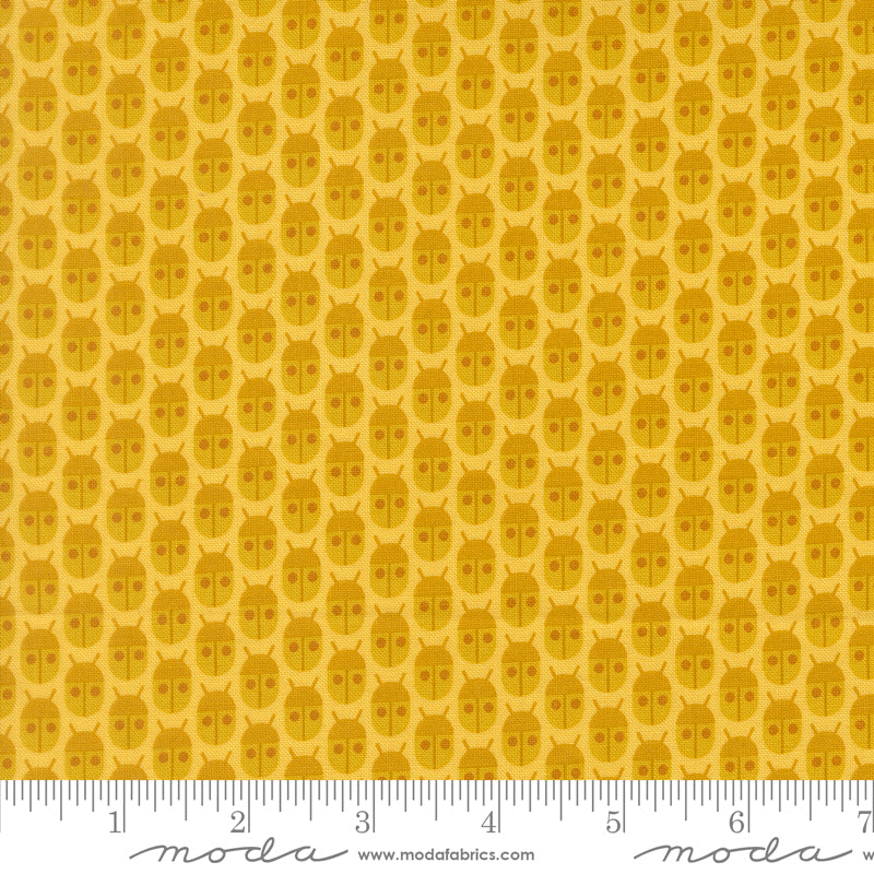Popcorn Little Bugs Lemon  Fabric By Elizabeth Hartman