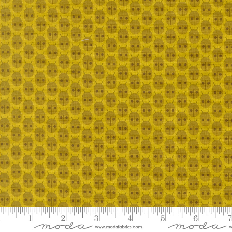 Popcorn Little Bugs Citrine Fabric By Elizabeth Hartman