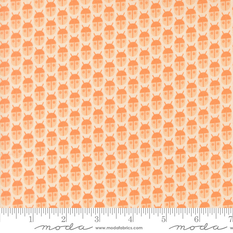 Popcorn Little Bugs Peach Fabric By Elizabeth Hartman