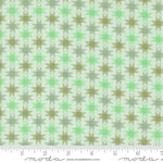 Popcorn Ribbon Stars Aqua Fabric By Elizabeth Hartman