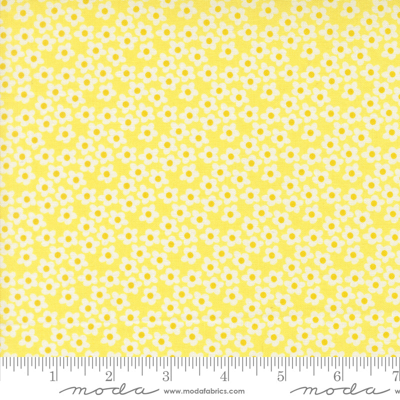 Popcorn Flowers Sunshine Fabric By Elizabeth Hartman