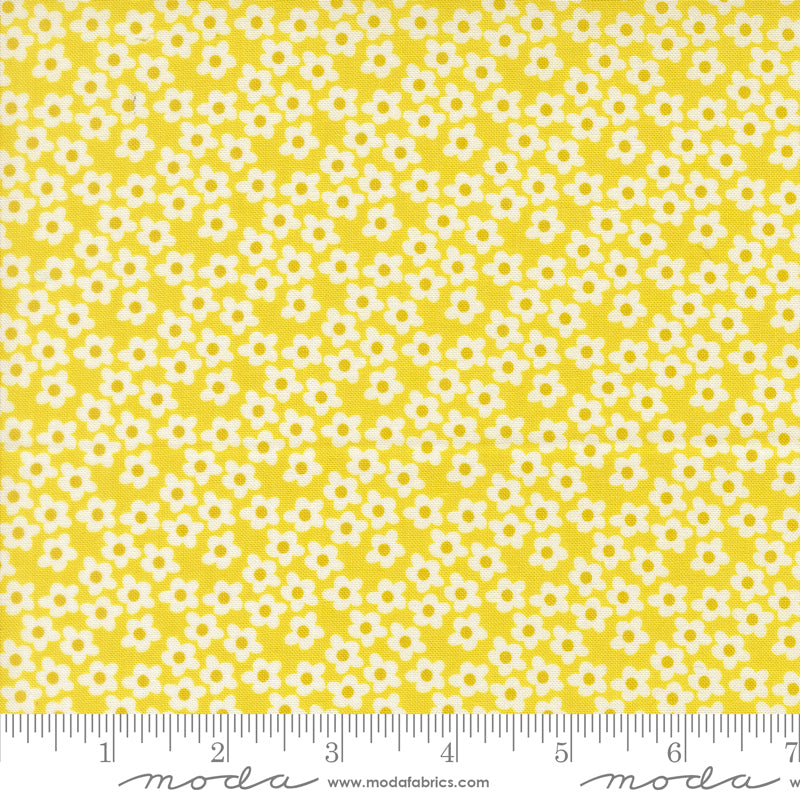 Popcorn Flowers Chartreuse Fabric By Elizabeth Hartman