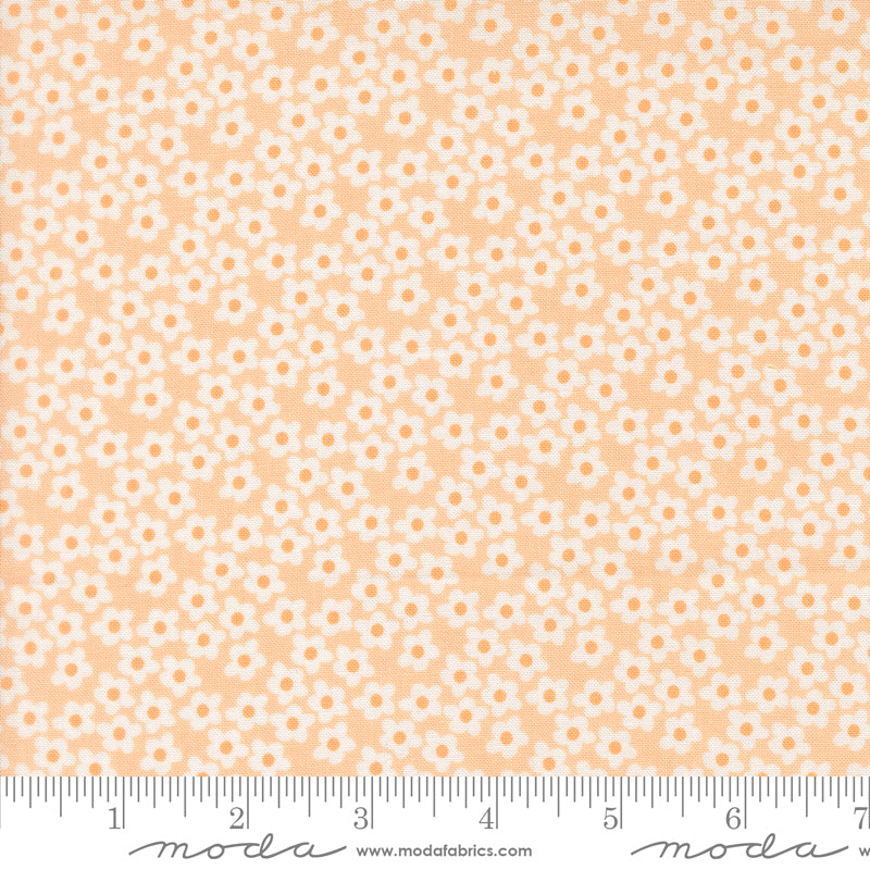 Popcorn Flowers Peach Fabric By Elizabeth Hartman