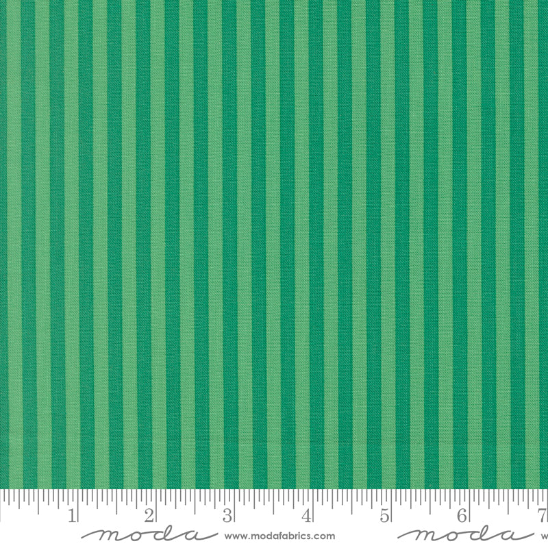 Popcorn Stripes Jade Fabric By Elizabeth Hartman