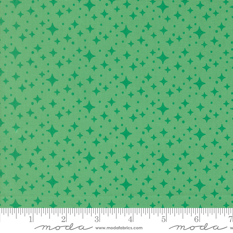 Popcorn Starlight Jade Fabric By Elizabeth Hartman