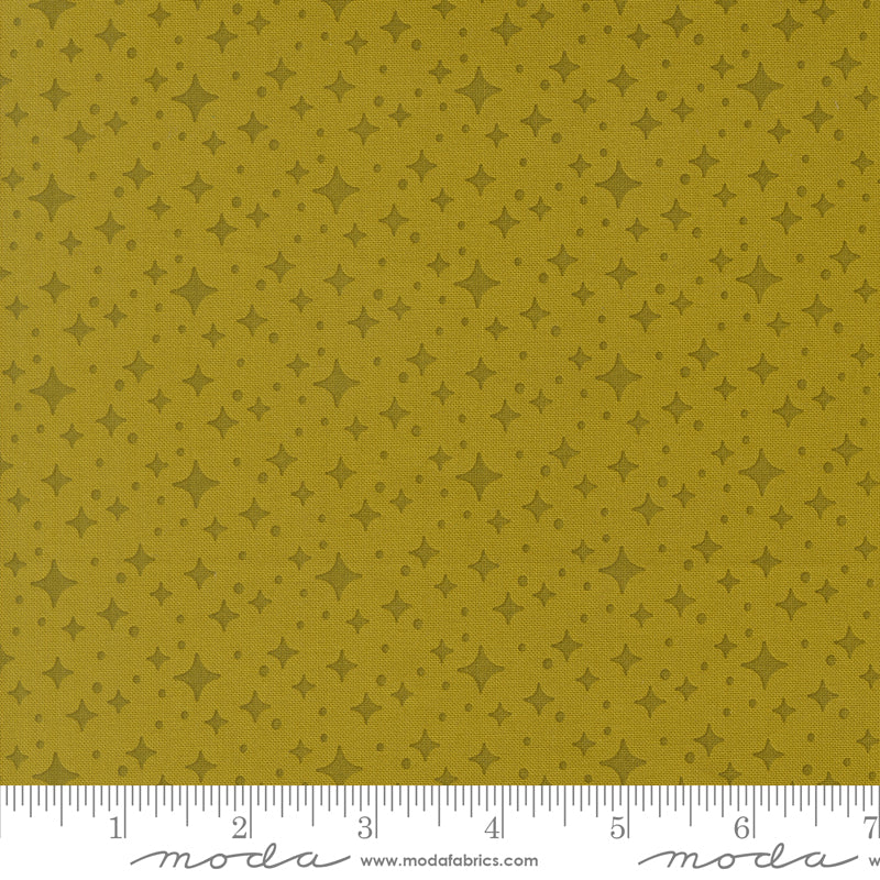Popcorn Starlight Pesto Fabric By Elizabeth Hartman
