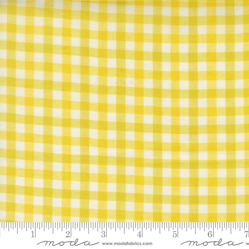 Popcorn Wovens Plaid Lemon Fabric By Elizabeth Hartman