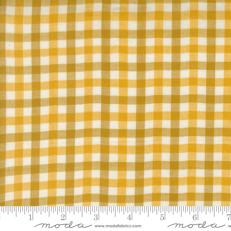 Popcorn Wovens Plaid Golden Fabric By Elizabeth Hartman