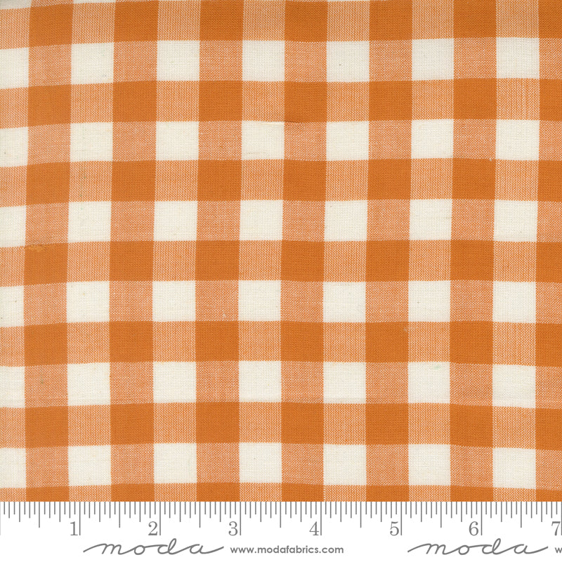 Popcorn Wovens Plaid Rust Fabric By Elizabeth Hartman