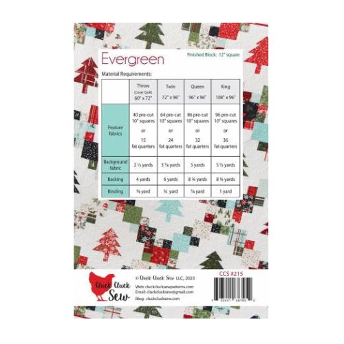 Evergreen Quilt Pattern by Cluck Cluck Sew