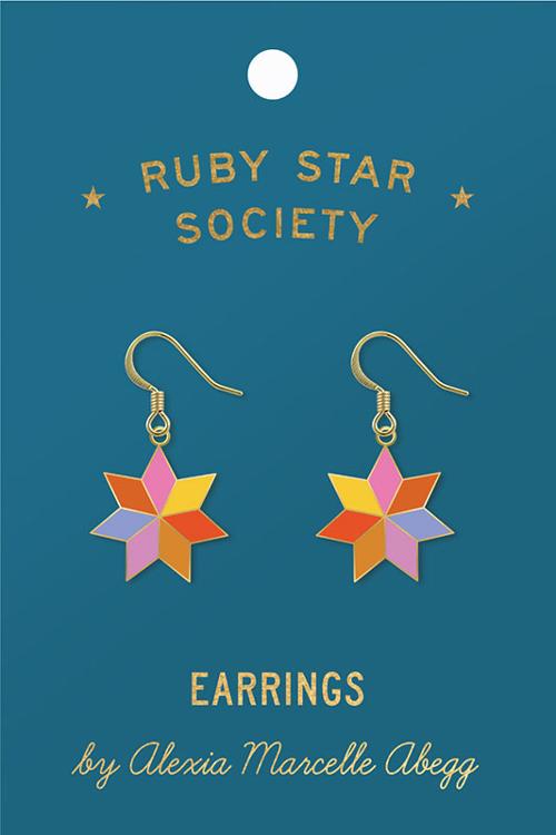 Ruby Star Society Quilt Star Earrings