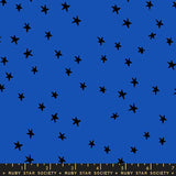 Starry Blue Ribbon Blue Fabric by Ruby Star Society