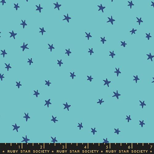 Ruby Star Society Starry Wideback Turquoise 108" Blue Fabric