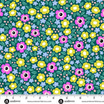 KP Creates Ghostly Garden Floral Fright Teal Fabric